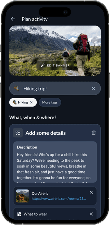 App screen preview: create a plan